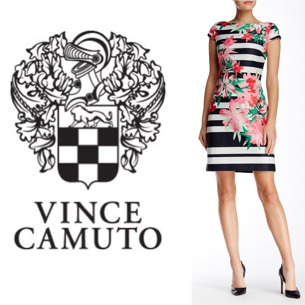 Vince Camuto | Floral Striped Dress | Size 2